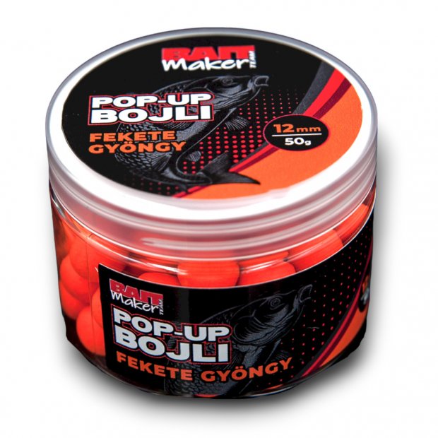 Bait Maker Team - Pop - Up Bojli Fekete Gyöngy 12mm 50g