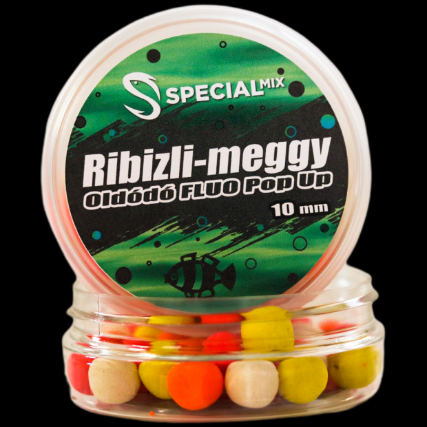 Speciál Mix - Oldódó Fluo Pop-up Bojli Ribizli - Meggy 10mm 20g