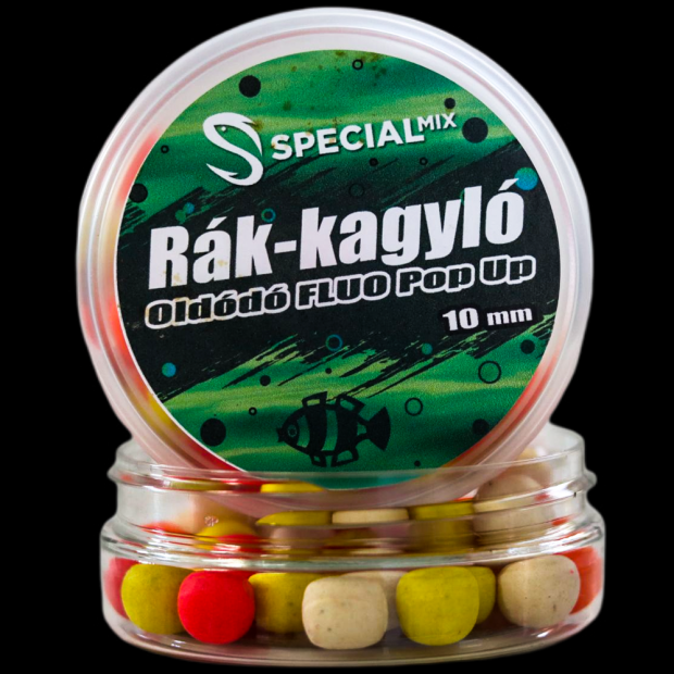 Speciál Mix - Oldódó Fluo Pop-up Bojli Rák - Kagyló 10mm 20g