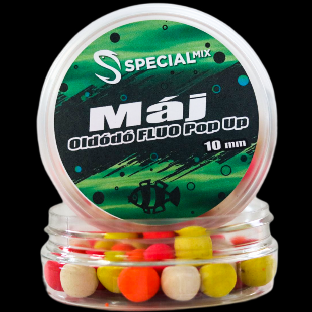 Speciál Mix - Oldódó Fluo Pop-up Bojli Máj 10mm 20g