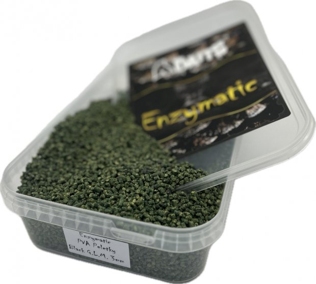 A - Baits Enzymatic Black G.L.M 3mm - es pellet 1 kg + 10 db PVA Hydrospol Bag