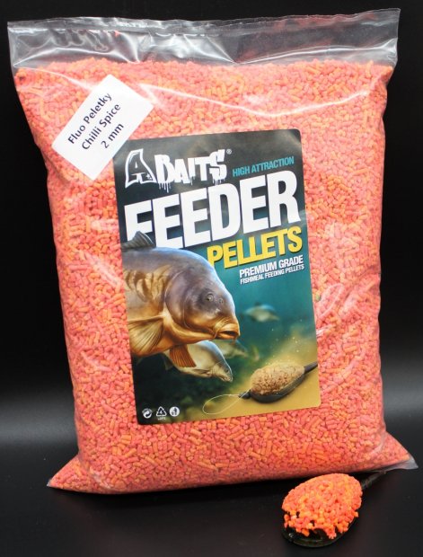 A - Baits Fluo Feeder Pellet 2mm Chilli Spice1kg