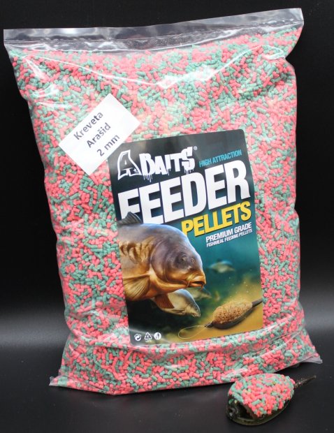 A - Baits Fluo Feeder Pellet 2mm Garnélarák - Mogyoró1kg