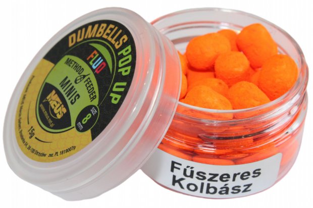 Meus Bait Fluo Pop-Up Dumbells Fűszeres Kolbász 8 mm MINIS 15 g